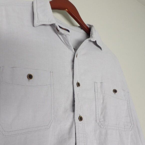 GH Bass & Co Gray‎ Linen Cotton Button up |  Men's Large - Picture 4 of 9